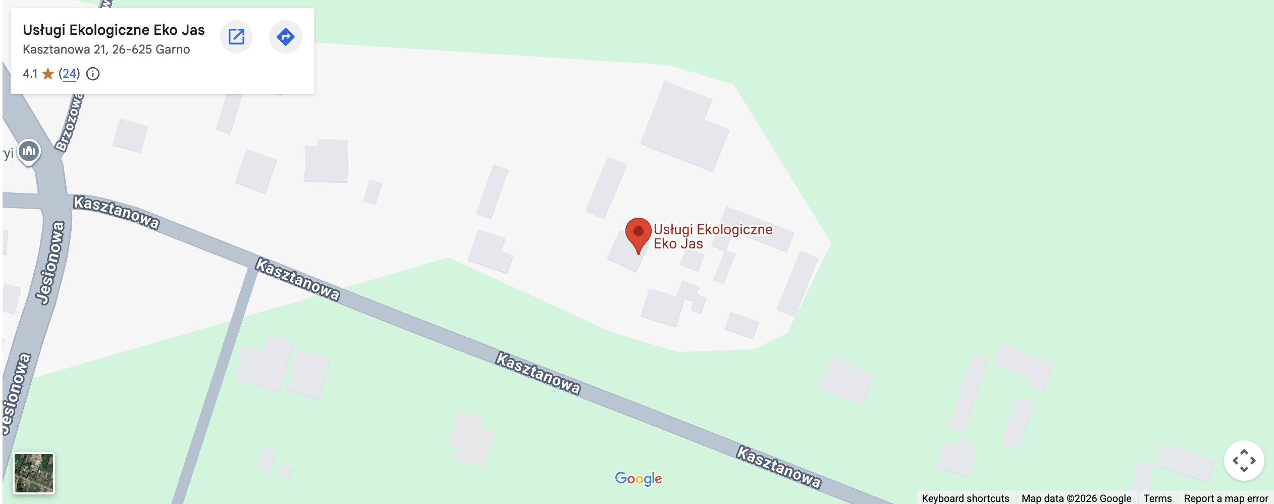 Lokalizacja firmy Eko-Jas w Garnie koło Radomia